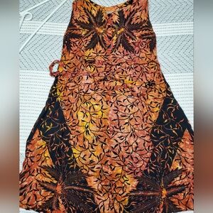 Cactus Vibrant Leaf Pattern Maxi Dress